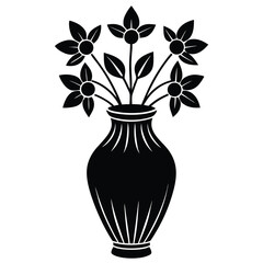 Set of icons of vases, clay amphorae. Black silhouette of vessels of different shapes. Vector illustration, Detailed illustration of ancient greek pottery ceramic vases silhouettes.Modern illustration