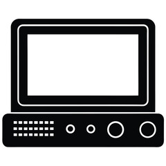 Tablet computer device with keyboard flat icon for apps and websites, Computer tablet device flat vector icon for apps and websites, Computer Screen icons thin line illustrations designs, Computer.