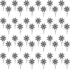 seamless pattern with black and white flowers art nature pattern decoration silhouette element floral ornament vector illustration 