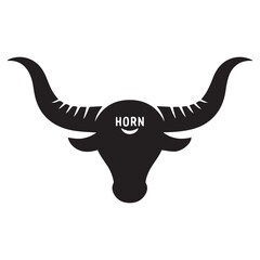 Horn Vector Logo Design Inspirations Vector Black silhouettes. with white background