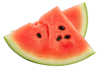 One slice of tasty fresh watermelon isolated on transparent background