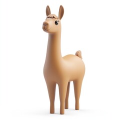 3d rendered illustration of a light brown llama.