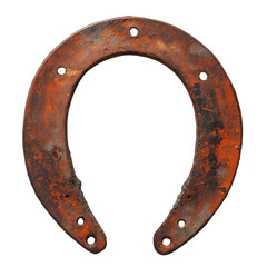rusty horseshoe isolated on white