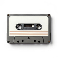 Retro style cassette MP3 player on white background