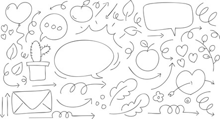 Cute hand drawn doodle vector set, love, Natural , star, cloud, weather, rainbow, flower, bubble, heart and creative design vector collection.