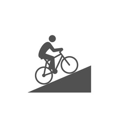 Obraz premium Cyclist on Ramp: a cyclist rides on ramp with graphic representation of speed.