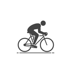 Fototapeta premium Cycling Silhouette: Dynamic silhouette of a cyclist, embodying speed, endurance, and the spirit of adventure. Focus on the energy and movement of cycling.