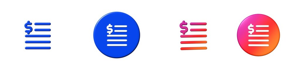 dollar symbol ecommerce set 3D icon