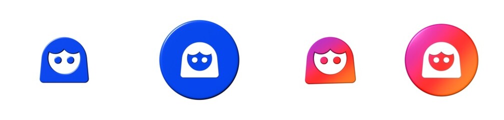 face social 3D icon