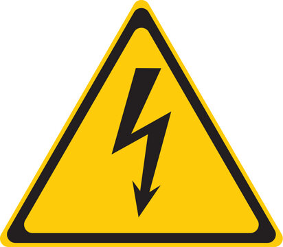 high voltage warning sign triangle symbol for electrical hazard and safety caution in industrial areas