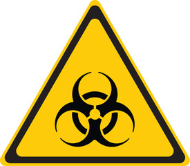 biohazard warning sign triangle symbol indicating presence of biological hazard or infectious materials