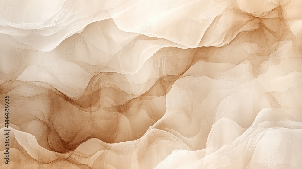 Poster soft abstract waves with subtle warm tones creating an ethereal and serene background for design pro