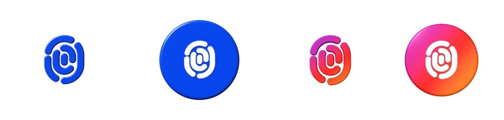 fingerprint interface essential 3D icon