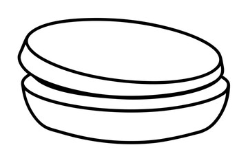 Contact Lens Case Line Art Vector Illustration