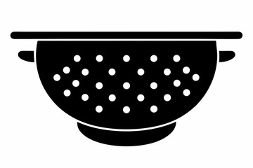 Colander Outline Silhouette Vector Illustration Black