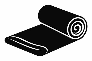 Floor Mat Rolled Silhouette Vector Illustration Black