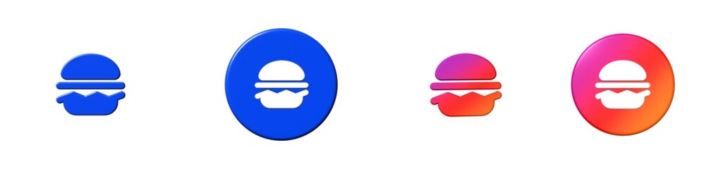 hamburger phosphor 3D icon