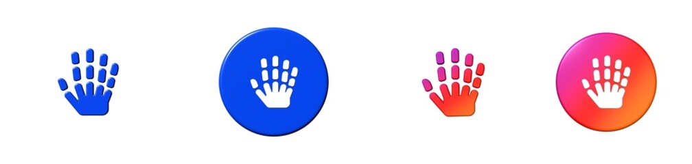 hand bones social 3D icon