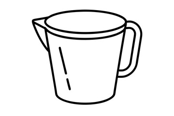 Measuring Cup Single Line Art Vector Illustration