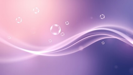 輝く光の波と泡、紫の背景