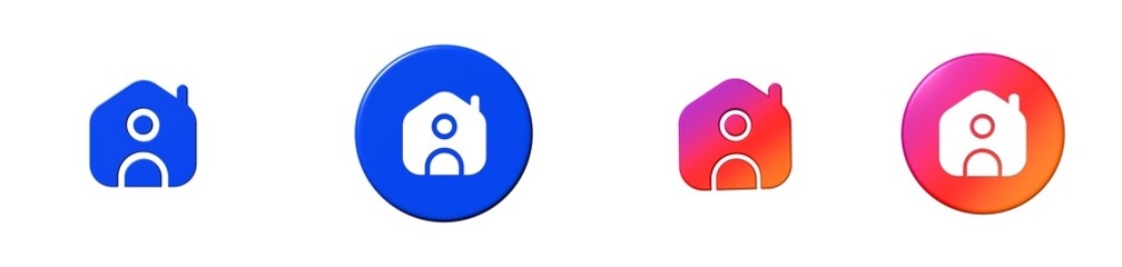 house chimney user home 3D icon