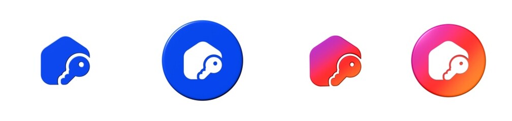 house key home 3D icon