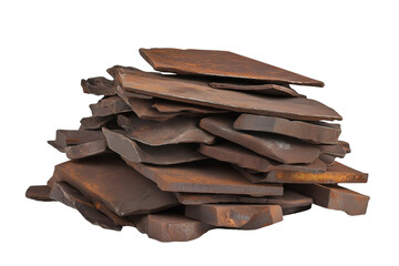 Pile of scrap metal isolated on transparent background