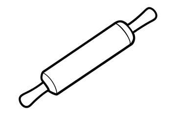 Rolling Pin Side View Line Art Vector Illustration