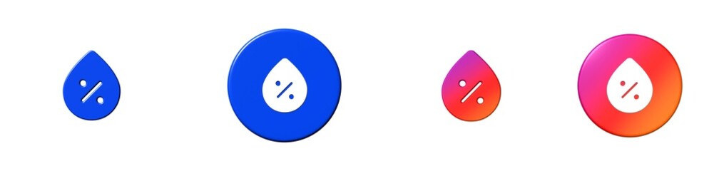 humidity percentage social 3D icon