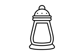 Salt Shaker Minimal Line Art Vector Illustration