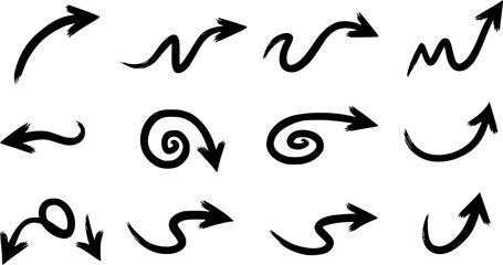 Set of vector arrows on transparent background, EPS 10 version.