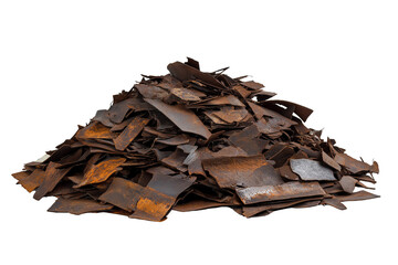 Pile of scrap metal isolated on transparent background