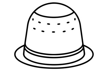 Simple Thimble Line Art Vector Illustration