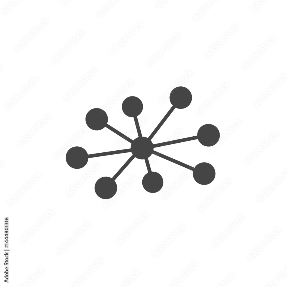 Poster connectivity design: a minimalist representation of interconnected nodes, symbolizing networks and c
