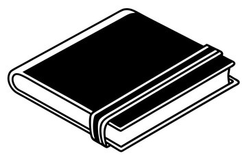 Travel Notebook Closed Line Art Vector Illustration