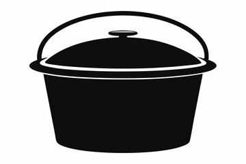 Utility Bucket Lid Silhouette Vector Illustration