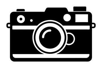 Vintage Camera Flat Silhouette Vector Illustration