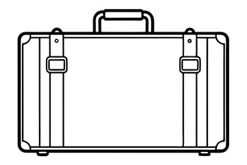 Vintage Suitcase Line Art Vector Illustration