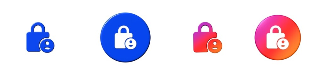 lock person common actions 3D icon