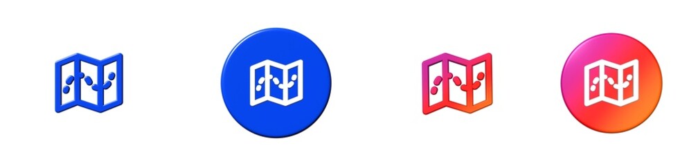 Obraz premium map contact us 3D icon