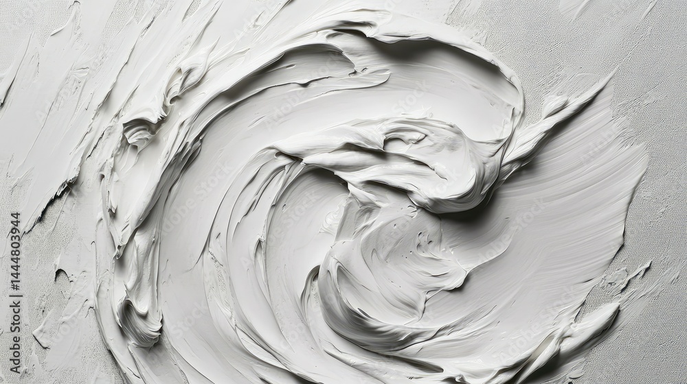 Poster abstract white texture with smooth, swirling patterns showcasing depth and dimension, perfect for ba