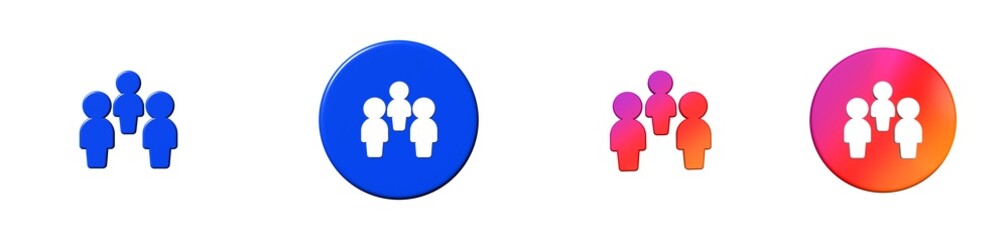 multiple users users 3D icon