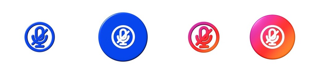 no microphone video conference 3D icon