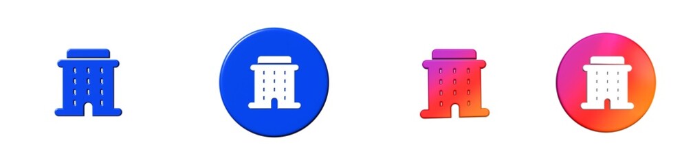 office building tall work office companies 3D icon