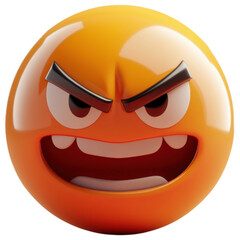 Raging Emoji: A vivid display of intense anger in a digitally rendered emoji, showcasing exaggerated features and a fiery expression, capturing the raw essence of pure fury.