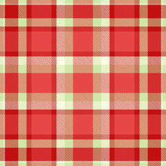 Vibrant red and cream plaid pattern. Perfect for textile design, fashion, apparel, home decor, or website backgrounds. This seamless texture offers a classic, timeless appeal with a modern twist.