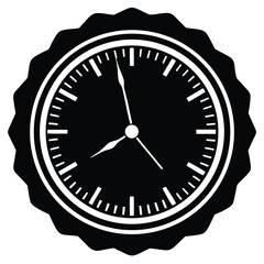 Clock Faces. Clock Dial. Empty Mechanical Watch Face With Arrows - Minute and Hour Marks. Arabic and Roman Numbers. Vector Set on White Background, Silver clock face with midnight time. 3d platinum.