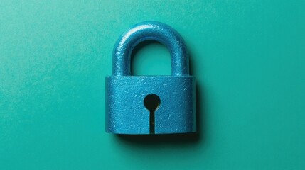 Teal Padlock Security  Privacy Concept.