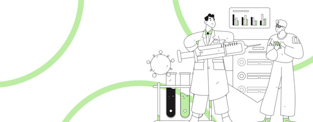 Doctor examines patient flat vector concept operation hand drawn illustration
