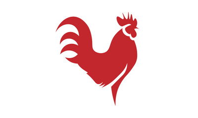 Minimalist Line Logo - Red  Rooster